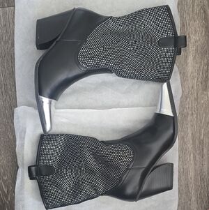 Black and Silver Women's Ankle Boots